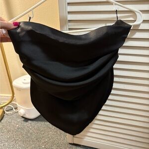 Elegant Black Satin Scarf
